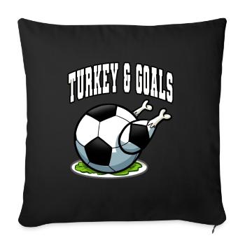 Thanksgiving Soccer Turkey And Goals - Sofa pillowcase 17,3'' x 17,3'' (45 x 45 cm) - black - Front