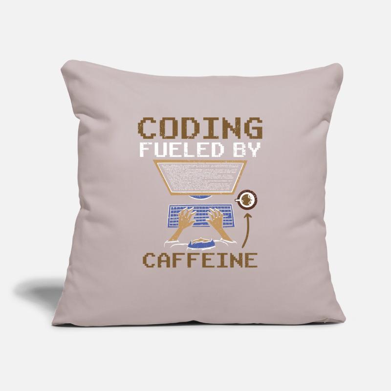 Programmation alimentée par le codage de la caféine Housse de coussin décorative 45 x 45 cm