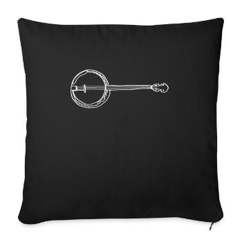 Banjo Oneline Art - Banjo Bluegrass Banjo Player - Sofa pillowcase 17,3'' x 17,3'' (45 x 45 cm) - black - Front