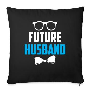 Future Husband Wedding Groom Party - Housse de coussin décorative 45 x 45 cm - noir - Devant