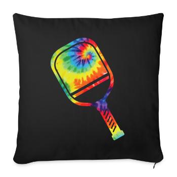 Pickleball Paddle Tie Dye Retro - Housse de coussin décorative 45 x 45 cm - noir - Devant