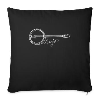 Banjo Oneline Art - Banjo Bluegrass Banjo Player - Sofa pillowcase 17,3'' x 17,3'' (45 x 45 cm) - black - Front