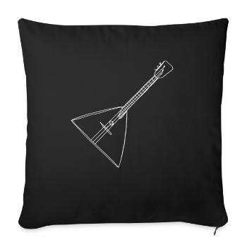 Balalaika Oneline Art - Balalaika Instrument - Sofa pillowcase 17,3'' x 17,3'' (45 x 45 cm) - black - Front