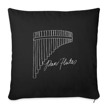 Panflute Oneline Art - Panflute Musical Instrument - Sofa pillowcase 17,3'' x 17,3'' (45 x 45 cm) - black - Front