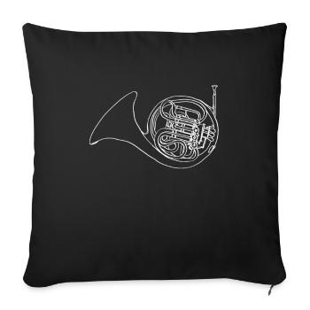 Cor français Oneline Art - Cor français - Housse de coussin décorative 45 x 45 cm - noir - Devant