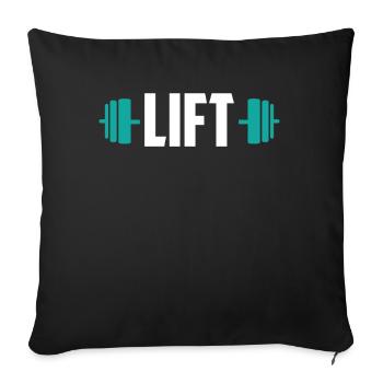 Lift Weightlifting Gym Entraînement d’haltérophilie - Housse de coussin décorative 45 x 45 cm - noir - Devant