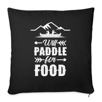 Pagayer pour la nourriture Kayak Hobby Kayak Kayak - Housse de coussin décorative 45 x 45 cm - noir - Devant