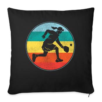 Pickleball Retro Vintage - Housse de coussin décorative 45 x 45 cm - noir - Devant