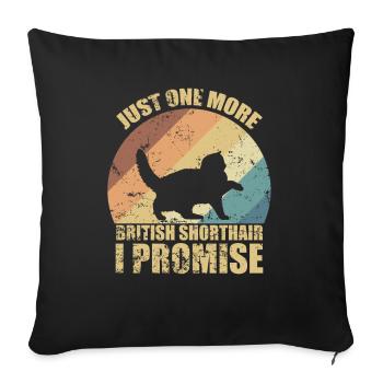 Just one more British Shorthair I Promise - Sofa pillowcase 17,3'' x 17,3'' (45 x 45 cm) - black - Front