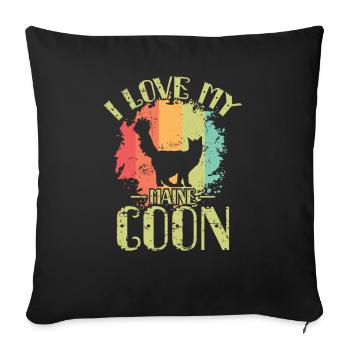 I Love my Maine Coon Cat Pet Cat - Sofa pillowcase 17,3'' x 17,3'' (45 x 45 cm) - black - Front