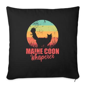 Maine Coon Whisperer Cat Pet Cat - Sofa pillowcase 17,3'' x 17,3'' (45 x 45 cm) - black - Front