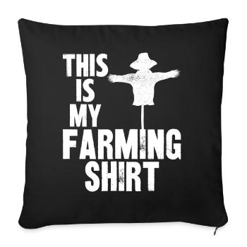 Farming Farmer Vintage C’est mon - Housse de coussin décorative 45 x 45 cm - noir - Devant