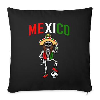 Skeleton Women Girl Mexico Soccer Player - Sofa pillowcase 17,3'' x 17,3'' (45 x 45 cm) - black - Front