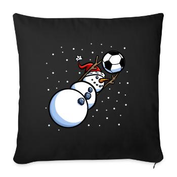 Gardien de but Snwoman Hommes Garçons Soccer Noël - Housse de coussin décorative 45 x 45 cm - noir - Devant