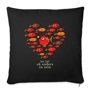 Be Different es ist ok anders zu sein - Sofakissenbezug 45 x 45 cm - Schwarz - Vorne