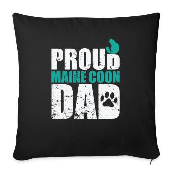 Proud Maine Coon Dad Cat Pet Cat - Sofa pillowcase 17,3'' x 17,3'' (45 x 45 cm) - black - Front