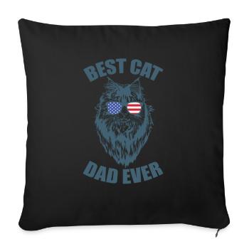 Best Cat Dad ever Maine Coon USA Flag America - Sofa pillowcase 17,3'' x 17,3'' (45 x 45 cm) - black - Front