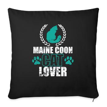 Maine Coon Cat Lover Cat Pet Cat - Sofa pillowcase 17,3'' x 17,3'' (45 x 45 cm) - black - Front