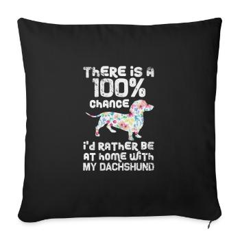 Dachshund - Sofa pillowcase 17,3'' x 17,3'' (45 x 45 cm) - black - Front
