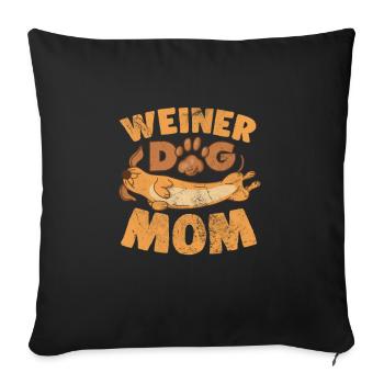Dachshund Mom - Sofa pillowcase 17,3'' x 17,3'' (45 x 45 cm) - black - Front