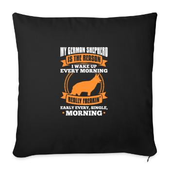 German Shepherd - Sofa pillowcase 17,3'' x 17,3'' (45 x 45 cm) - black - Front