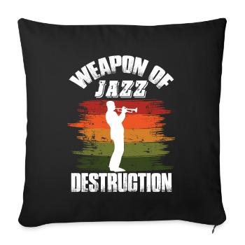 Jazz Weapon Musicien Saxophone Orchestra Music - Housse de coussin décorative 45 x 45 cm - noir - Devant