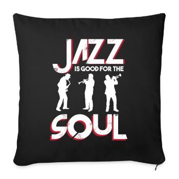 Musicien Jazz Soul Saxophone Music Orchestra - Housse de coussin décorative 45 x 45 cm - noir - Devant