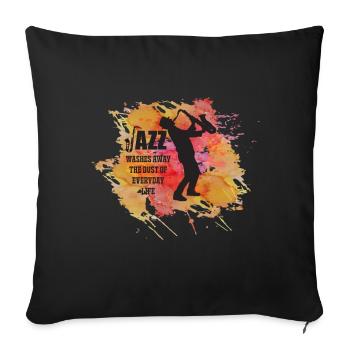 Musique Musiciens de jazz Orchestre de saxophone Musiciens - Housse de coussin décorative 45 x 45 cm - noir - Devant