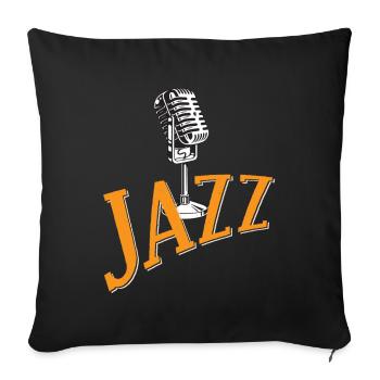 Musik Jazz Melodie Musiker Saxophon Orchester Musi - Sofakissenbezug 45 x 45 cm - Schwarz - Vorne