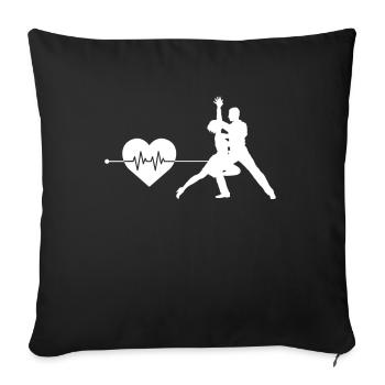 Rythme cardiaque dansant - Housse de coussin décorative 45 x 45 cm - noir - Devant