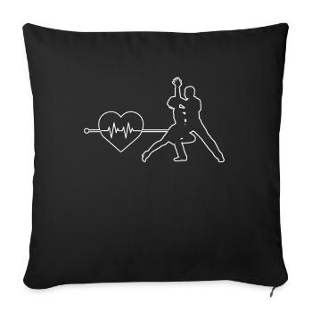 Rythme cardiaque dansant - Housse de coussin décorative 45 x 45 cm - noir - Devant