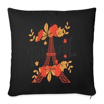 Tour Eiffel L’automne quitte Paris Souvenir Automne le - Housse de coussin décorative 45 x 45 cm - noir - Devant