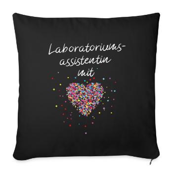 Medizinisch Technische Assistentin MTLA Laborantin - Sofakissenbezug 45 x 45 cm - Schwarz - Vorne
