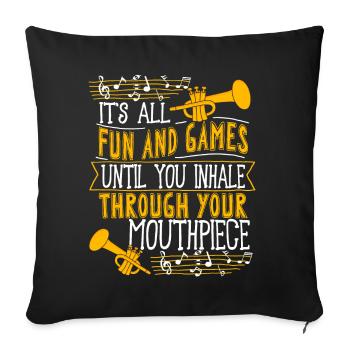 Trumpeter Trumpet Instrument Brass Music - Sofa pillowcase 17,3'' x 17,3'' (45 x 45 cm) - black - Front