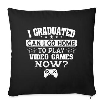 Graduates Gamer Video Game Gamer Degree - Sofa pillowcase 17,3'' x 17,3'' (45 x 45 cm) - black - Front