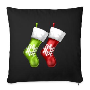 Socks On Fireplace Stockings On Chimney Christmas - Sofakissenbezug 45 x 45 cm - Schwarz - Vorne