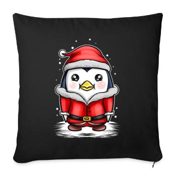 Kawaii Cute Penguin Santa Dress In Snow For - Sofakissenbezug 45 x 45 cm - Schwarz - Vorne