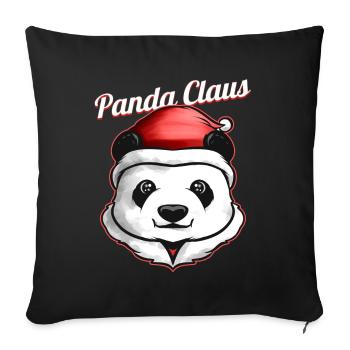 Panda Dressed As Santa Panda Claus On Christmas - Sofa pillowcase 17,3'' x 17,3'' (45 x 45 cm) - black - Front