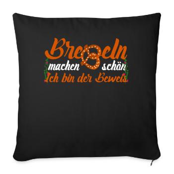 Brezeln Bayern Bretzel - Sofakissenbezug 45 x 45 cm - Schwarz - Vorne
