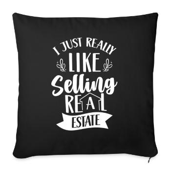 I like it easy to sell real estate brokers - Sofa pillowcase 17,3'' x 17,3'' (45 x 45 cm) - black - Front