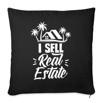 I sell real estate houses real estate agents - Sofa pillowcase 17,3'' x 17,3'' (45 x 45 cm) - black - Front