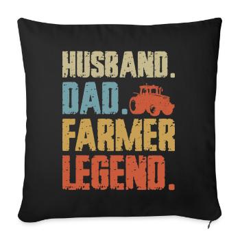 Farming Farmer Dad Father Vintage - Sofa pillowcase 17,3'' x 17,3'' (45 x 45 cm) - black - Front