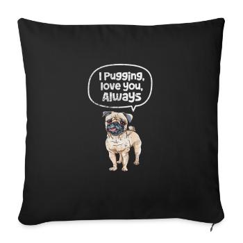 Mops - Sofakissenbezug 45 x 45 cm - Schwarz - Vorne