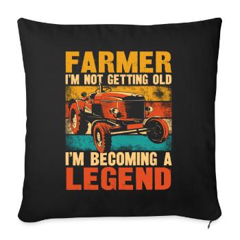 Farming Farmer Retired Vintage - Sofa pillowcase 17,3'' x 17,3'' (45 x 45 cm) - black - Front