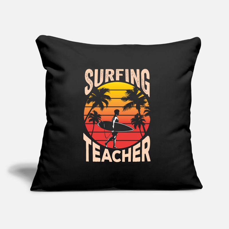 Moniteur de surf planche de surf surf surfer Housse de coussin décorative 45 x 45 cm