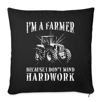 Farming Farmer Vintage Tractor I'm - Sofa pillowcase 17,3'' x 17,3'' (45 x 45 cm) - black - Front