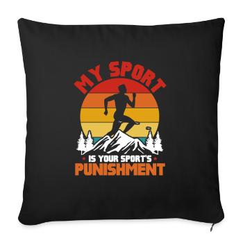 Run - Sofa pillowcase 17,3'' x 17,3'' (45 x 45 cm) - black - Front
