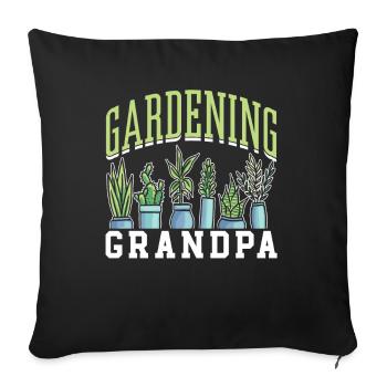 Jardinage Grand-père Jardinier Grand-père Jardin - Housse de coussin décorative 45 x 45 cm - noir - Devant