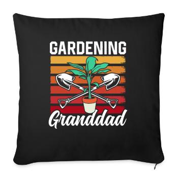 Jardinage Grand-père Jardin Grand-père Jardinier - Housse de coussin décorative 45 x 45 cm - noir - Devant