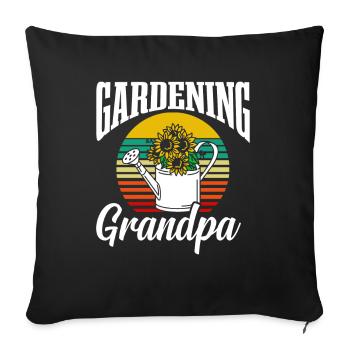 Jardinage Grand-père Grand-père Jardinier Jardin - Housse de coussin décorative 45 x 45 cm - noir - Devant